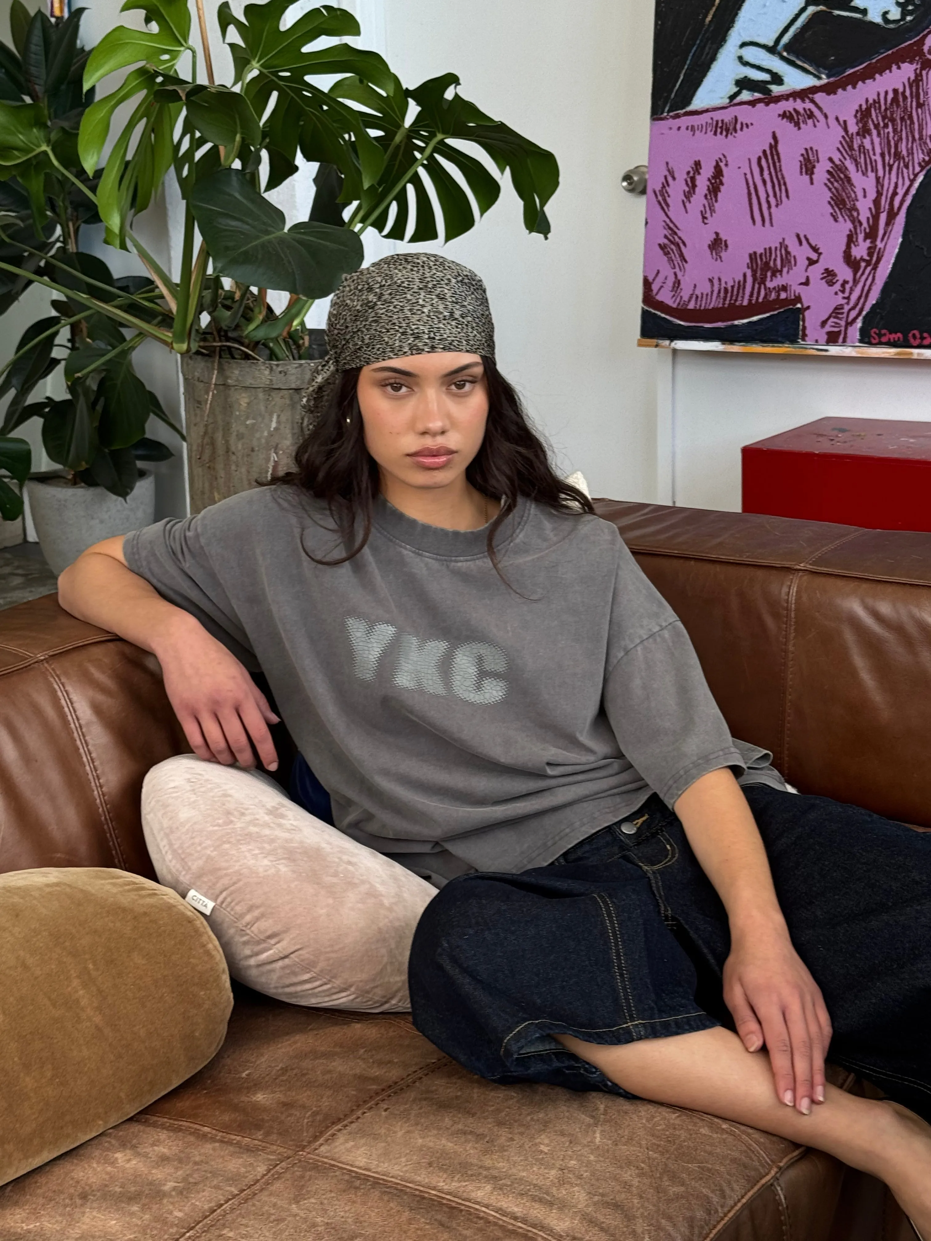 Recon Tee | Washed Grey Wrinkle Resistant Texture
