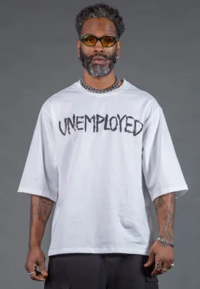 UNEMPLOYED OVERSIZED T-SHIRT WHITE Low carbon footprint Daily Fashion