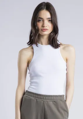 HIGH NECK VEST WHITE Outdoor Style Feminine Appeal