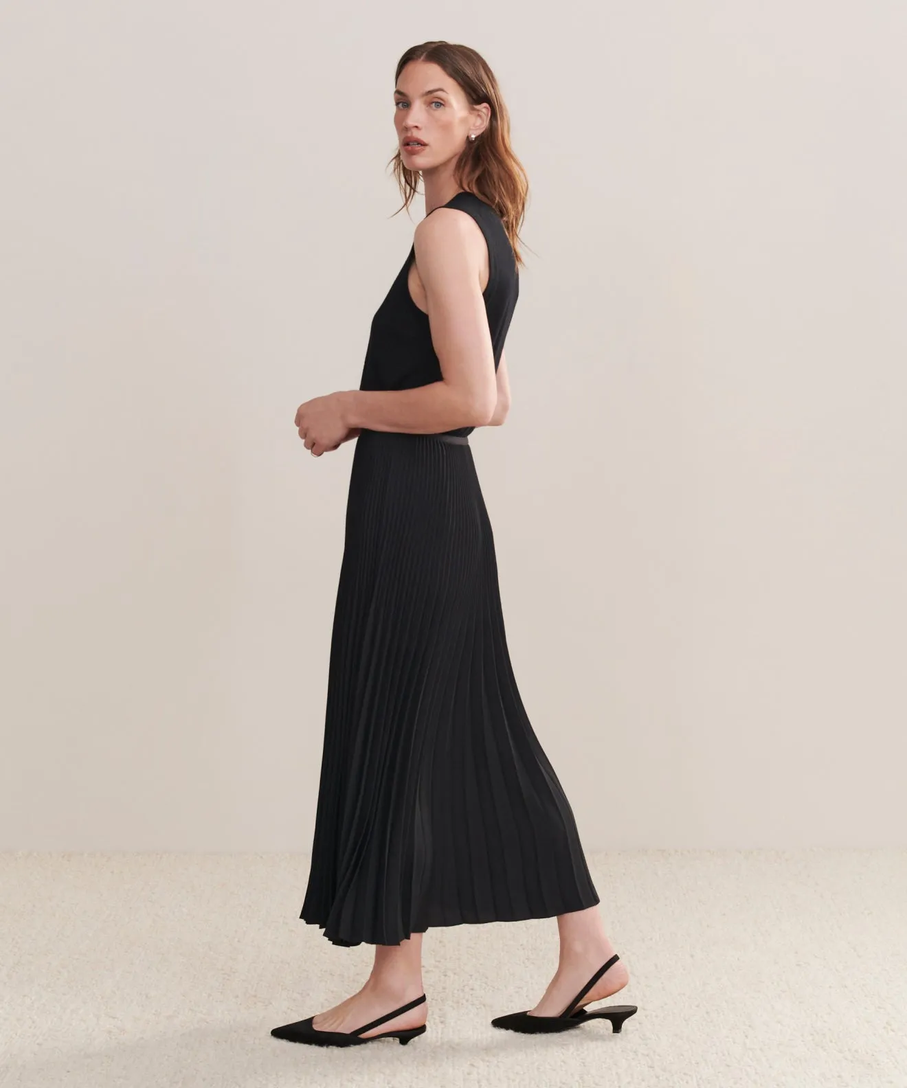 Pleated Skirt raw hem