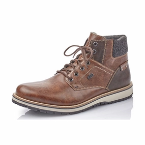 Mens Rieker Gambandi Boot in Toffee/Kastanie/Granit Flat Heel Tear Resistant Upper