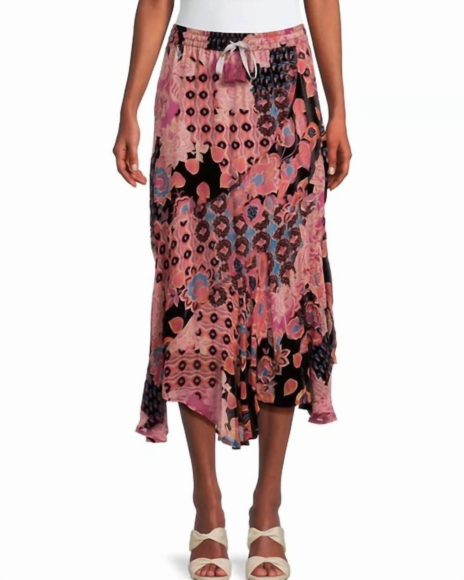 smooth zipper Chamylla Burnout Lined Skirt In Alvarado Burnout