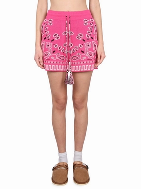 Patterned Short Bandana With Drawstring Tassels Sporty Style Contoured Cuff Design