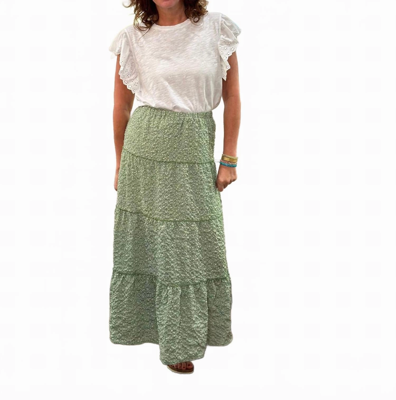 Timeless Outfit light colors Asher Skirt In Fern