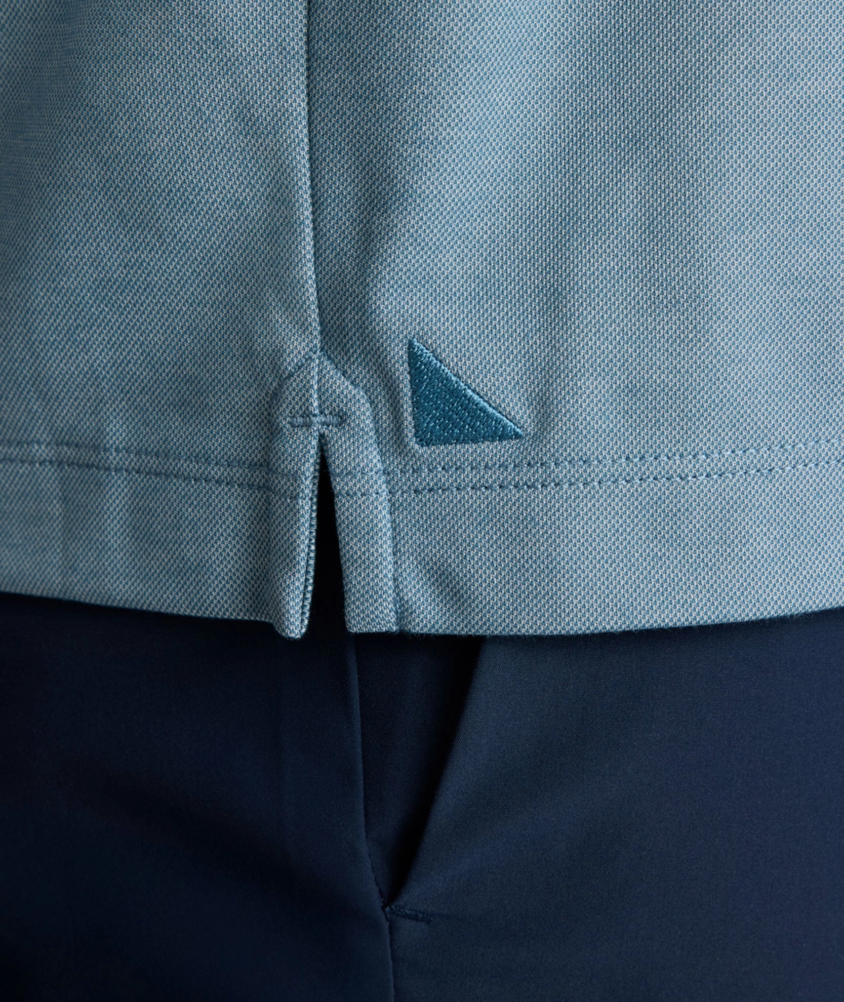Soft Texture Preppy Vibe Tipped Performance Long-Sleeve Polo