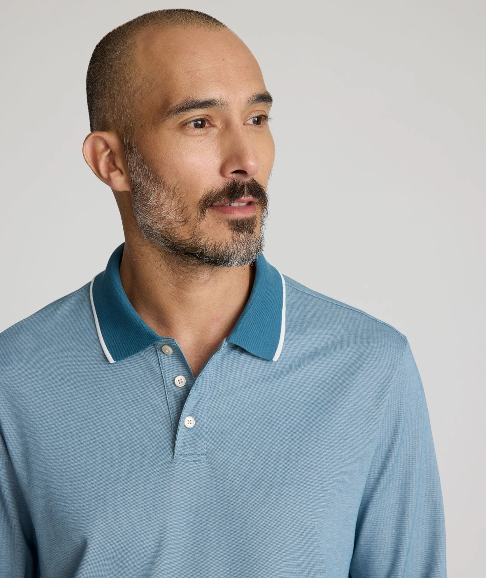 Breathable Textile Tipped Performance Long-Sleeve Polo