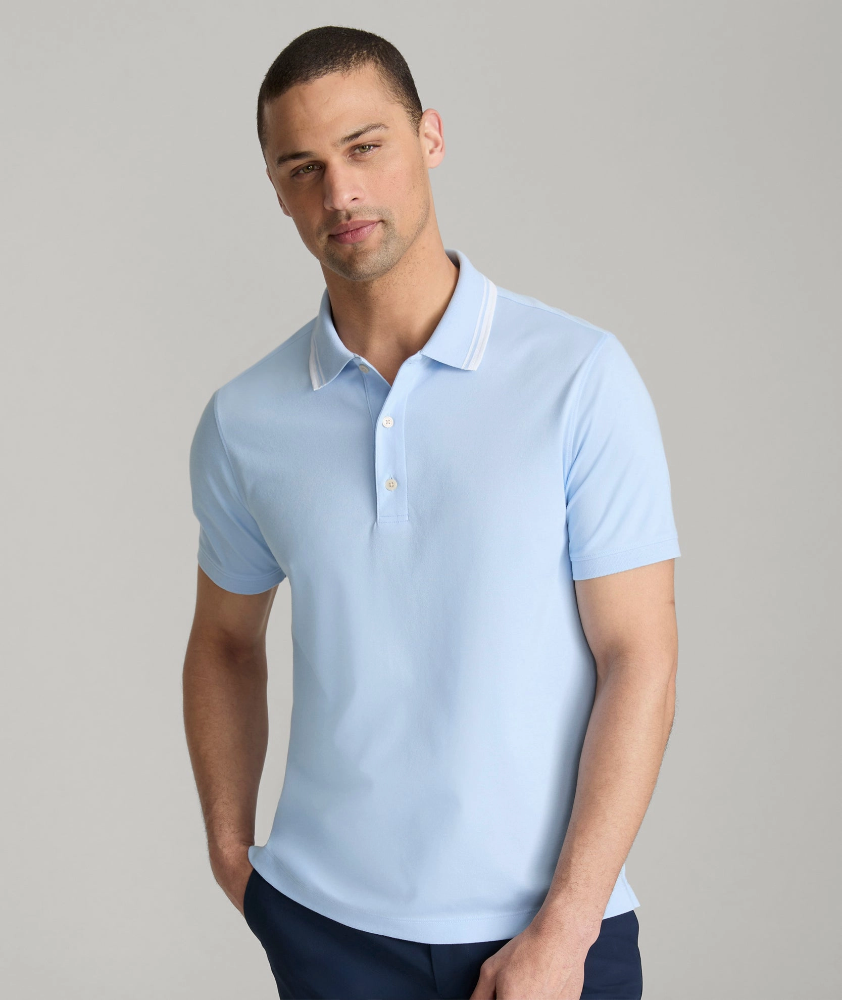 Stylish Collar Tipped Performance Polo