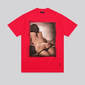 TO BE CONTINUED T-SHIRT BRIGHT RED Casual Comfort Top Lightweight Look