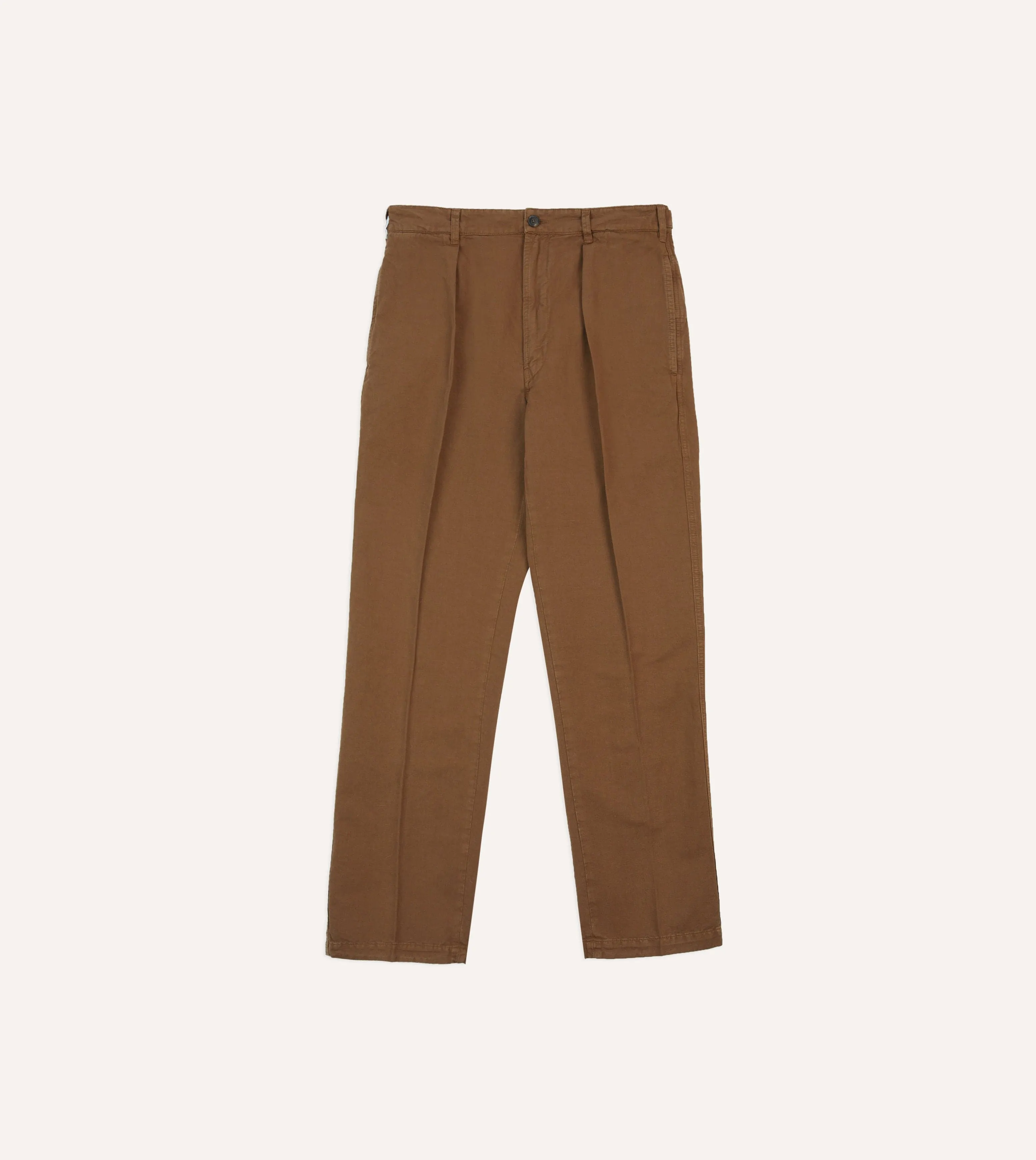 Tobacco Cotton Linen Games Trousers Soft Touch Material Performance Layer