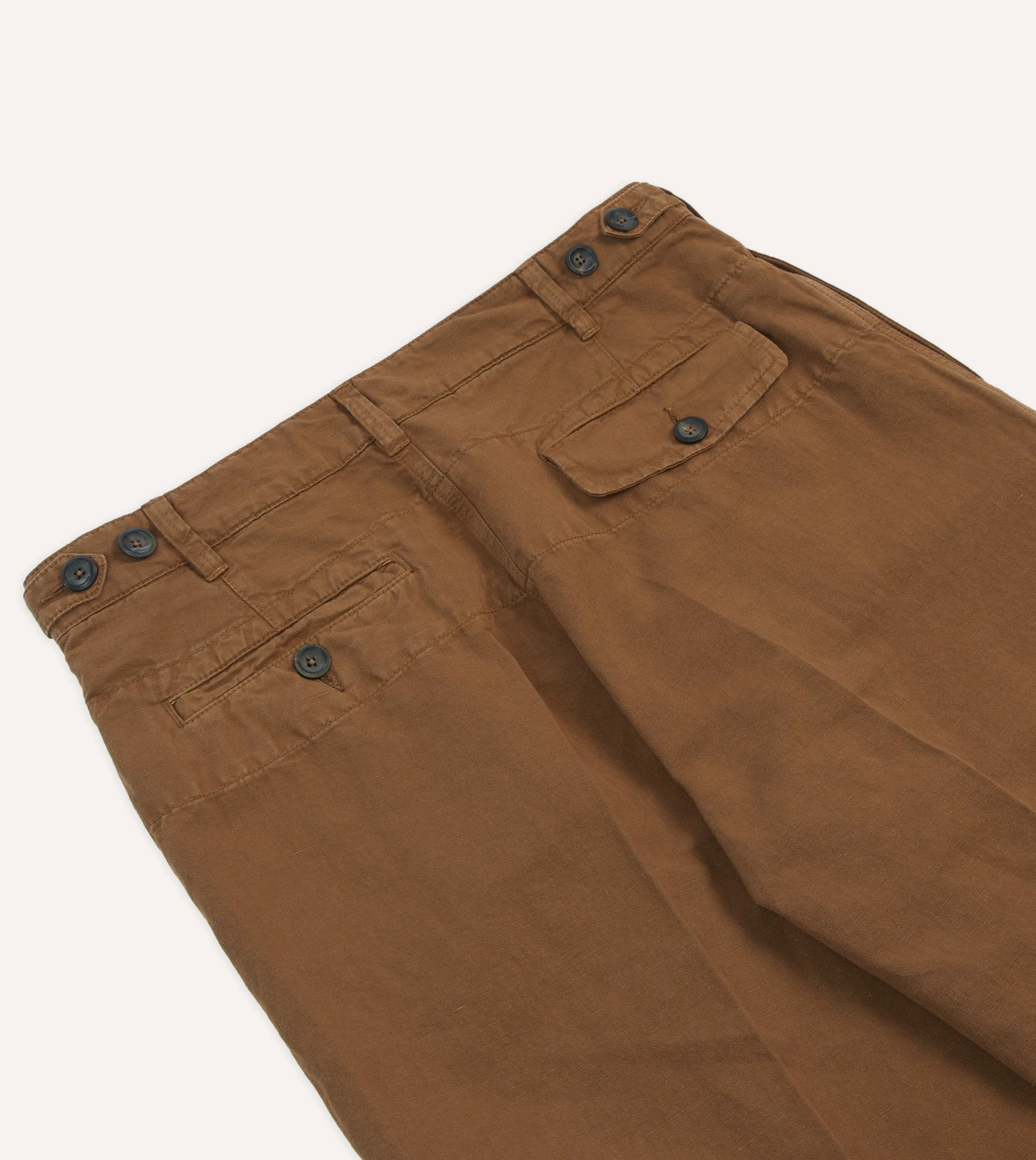 Soft Brush Lining Utility Style Tobacco Cotton Linen Games Trousers