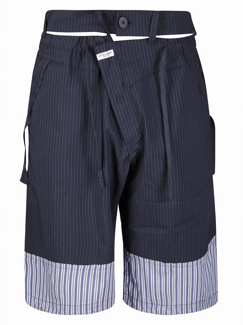 Side Pockets Eco friendly materials Pinstripe And Striped Fabric Baggy Cargo Shorts