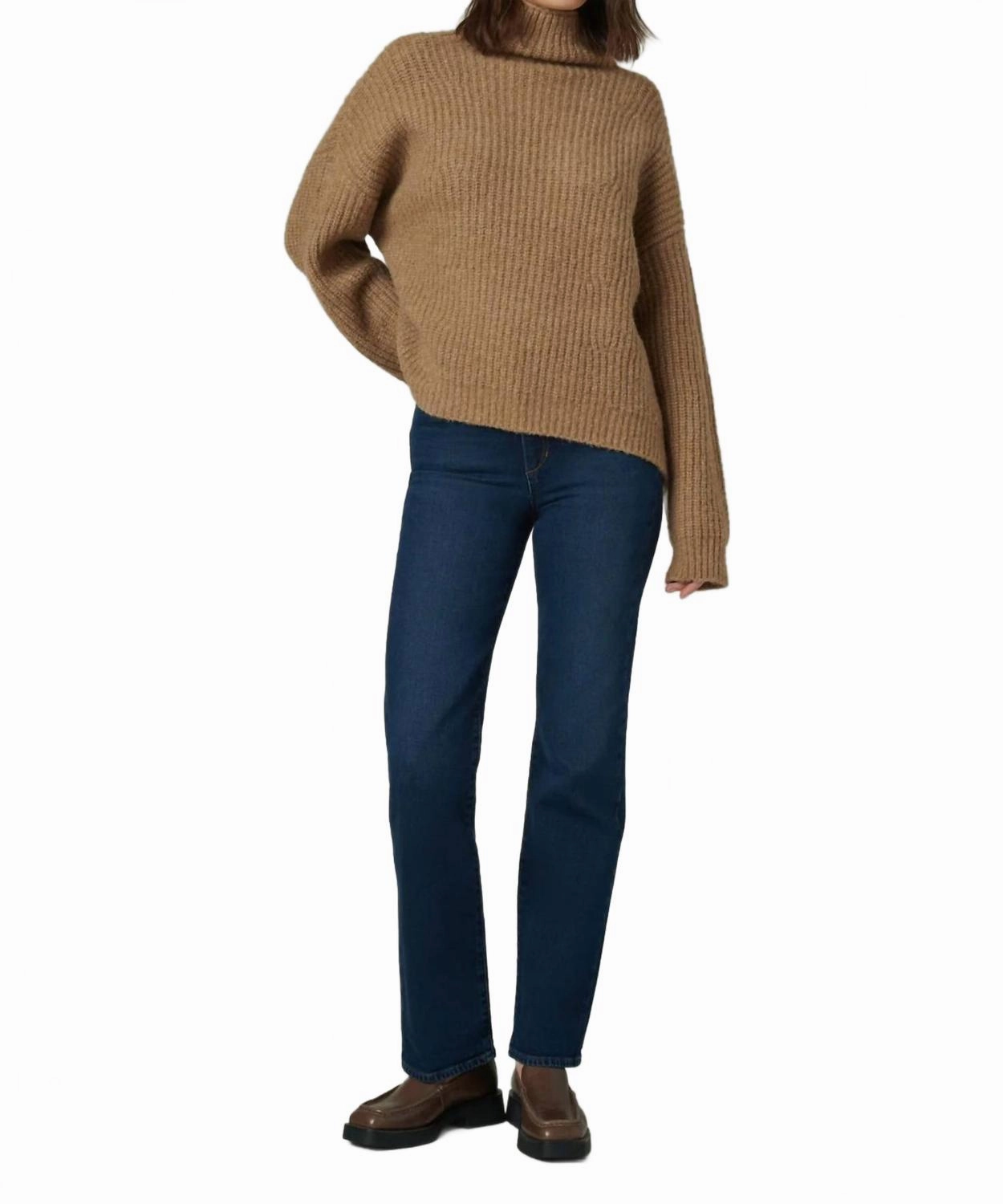 Toronto Oversized Sweater In Oatmeal Brown Relaxed Silhouette