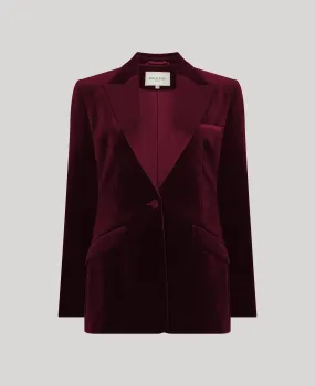 Mayfair Velvet Tuxedo Jacket RibbedTrims Pattern Print