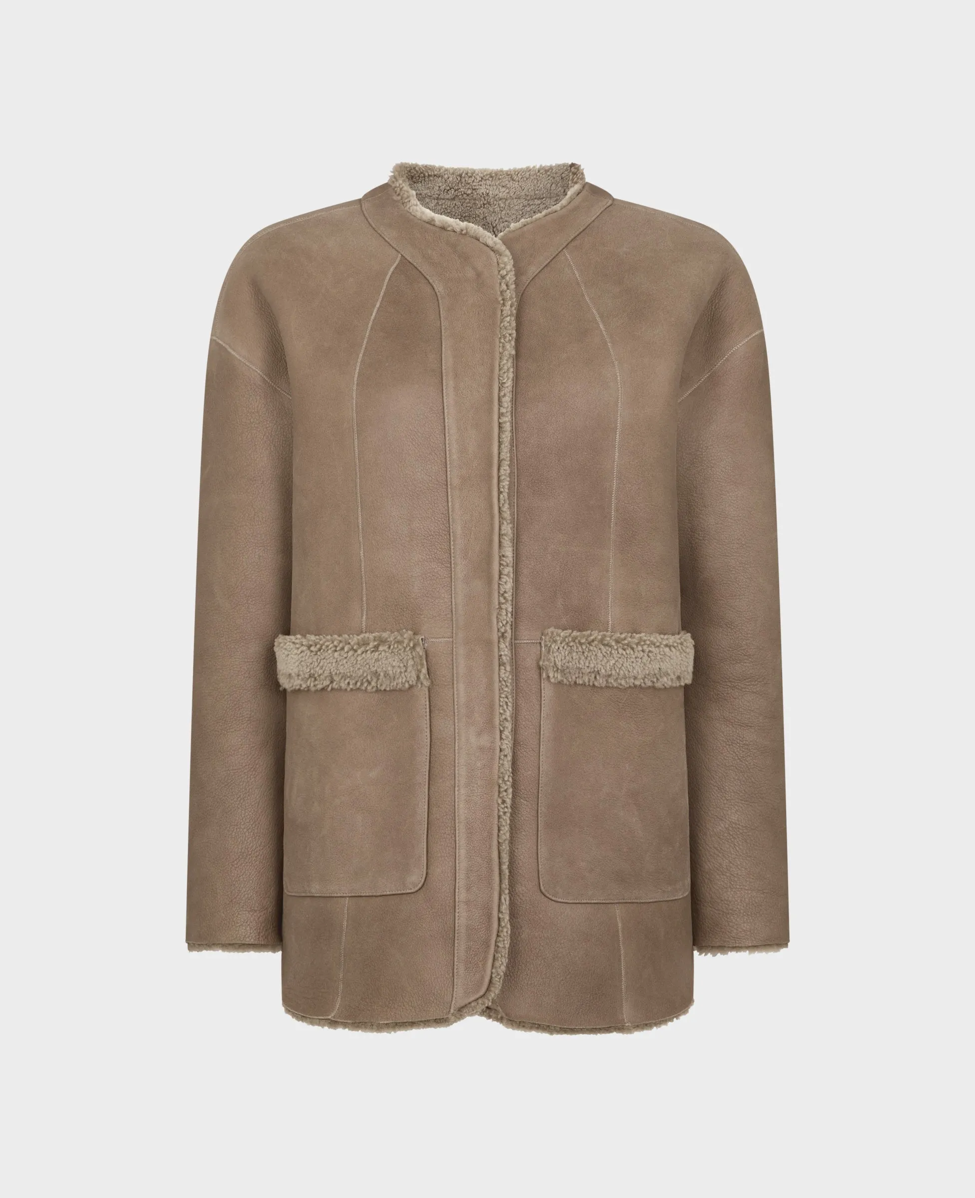 Essential Casual Look Fringe Detail Short Cocoon Reversible Jacket