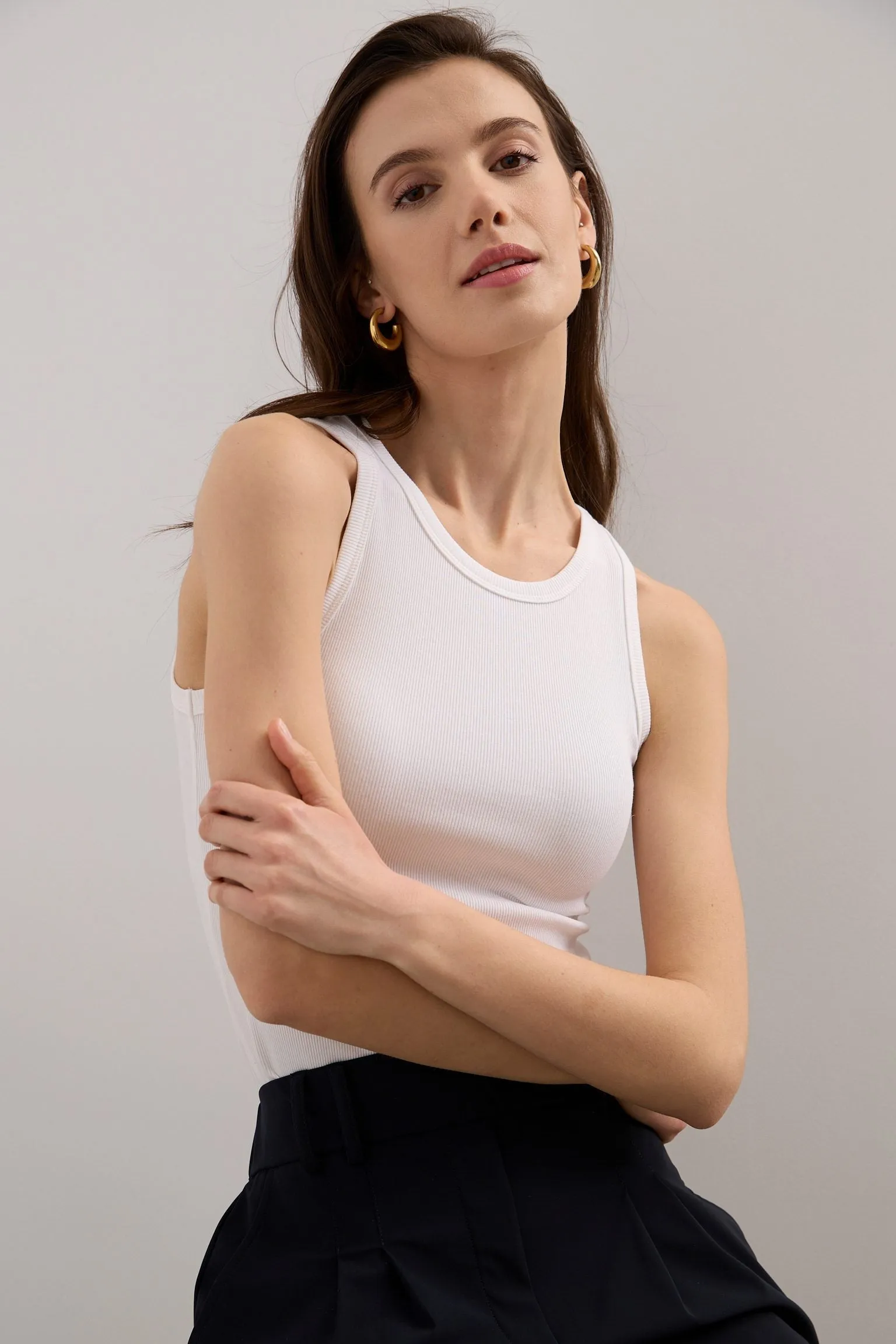 Layering Essential Soft touch finish Sleeveless rib top
