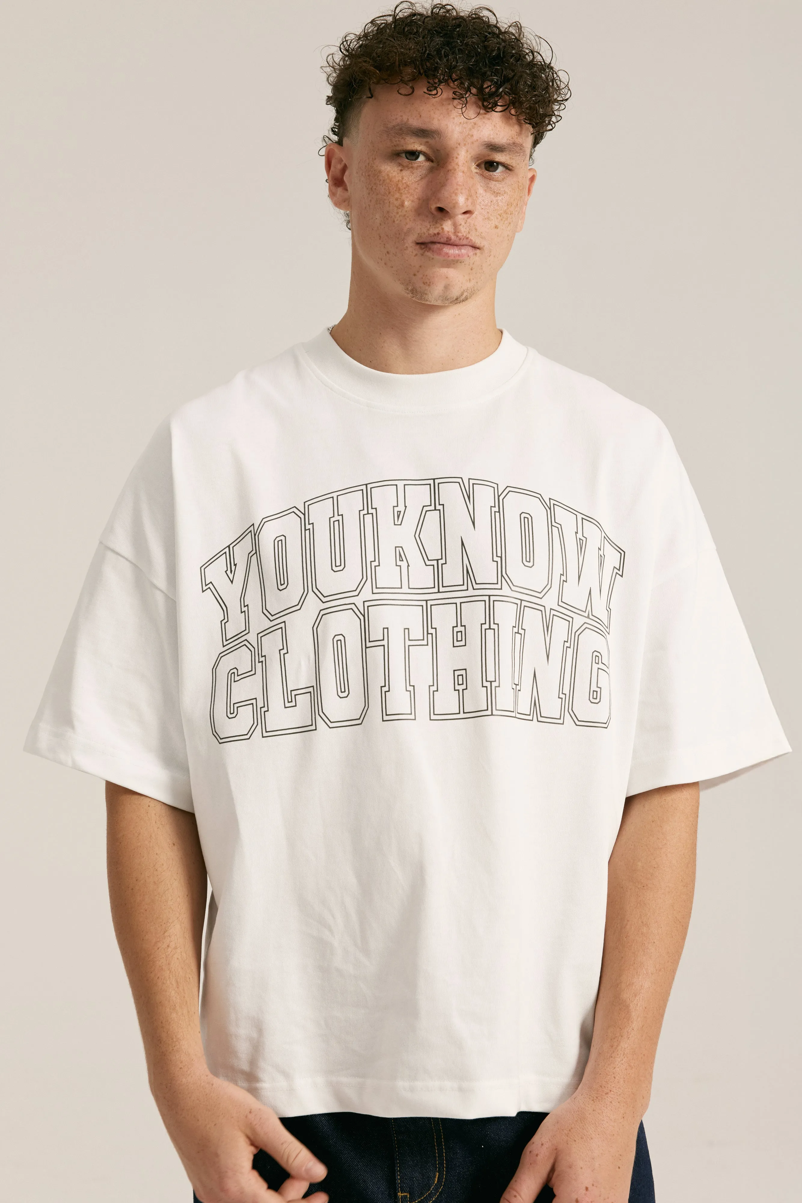 Varsity Tee | White Geometric precision