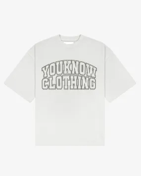 Varsity Tee | White Flexible Shoulder Seams Stylish Wear