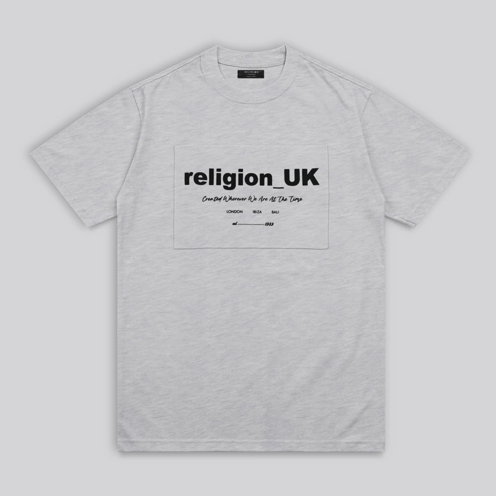 Bold and Comfortable RELIGION UK T-SHIRT LIGHT GREY MARL
