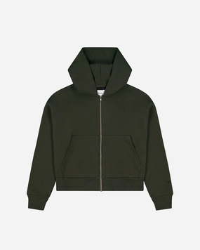 Soft Streetwear Nothing Zip Up Hoodie | Olive