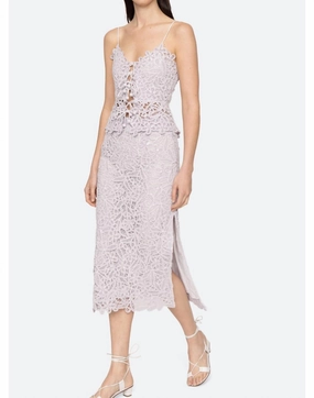 Lyla Soutache Midi Skirt In Lilac Fade Resistant