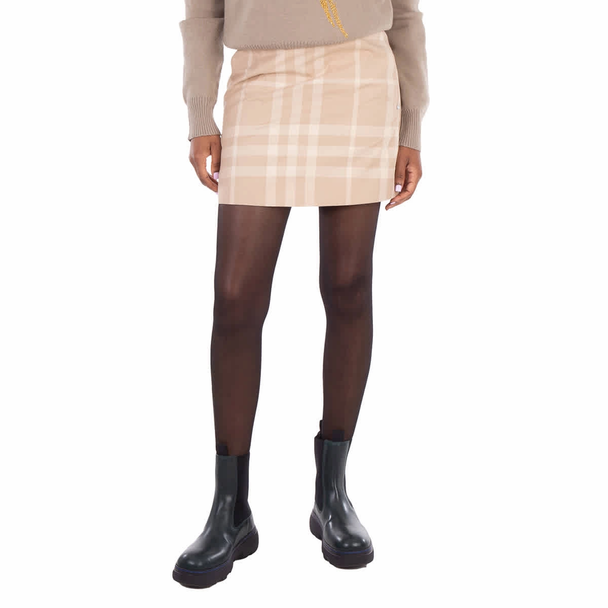 Burberry Check Printed Mini Skirt mix and match