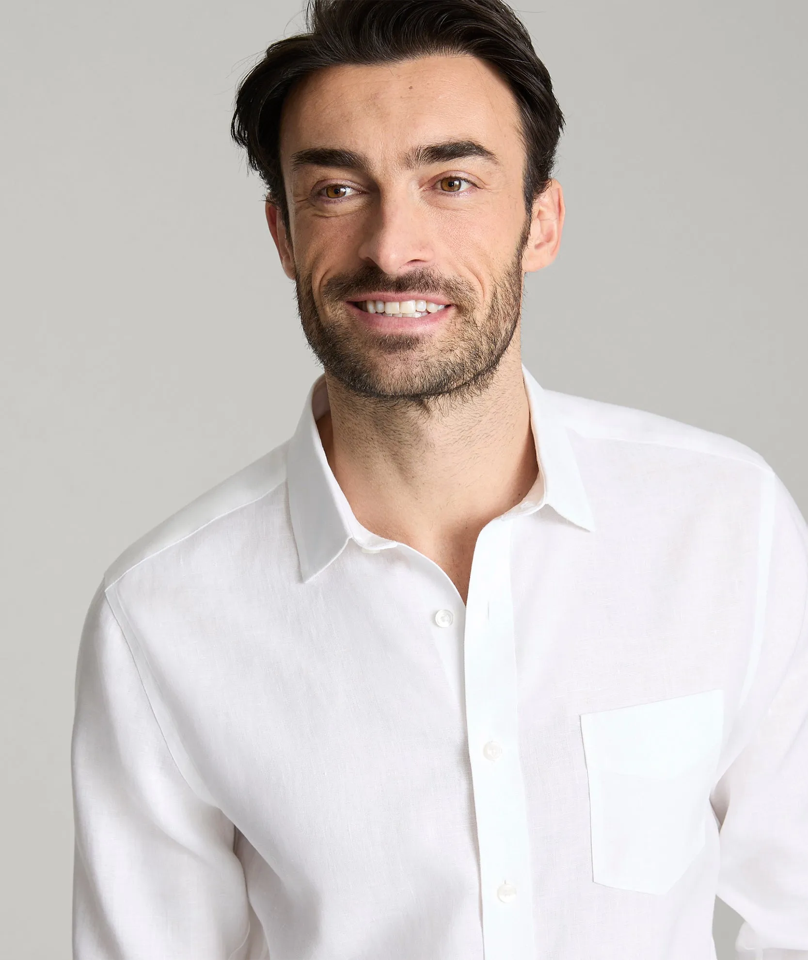 Refined Aesthetic Durable Button Closures Wrinkle-Resistant Linen Vin Santo Shirt