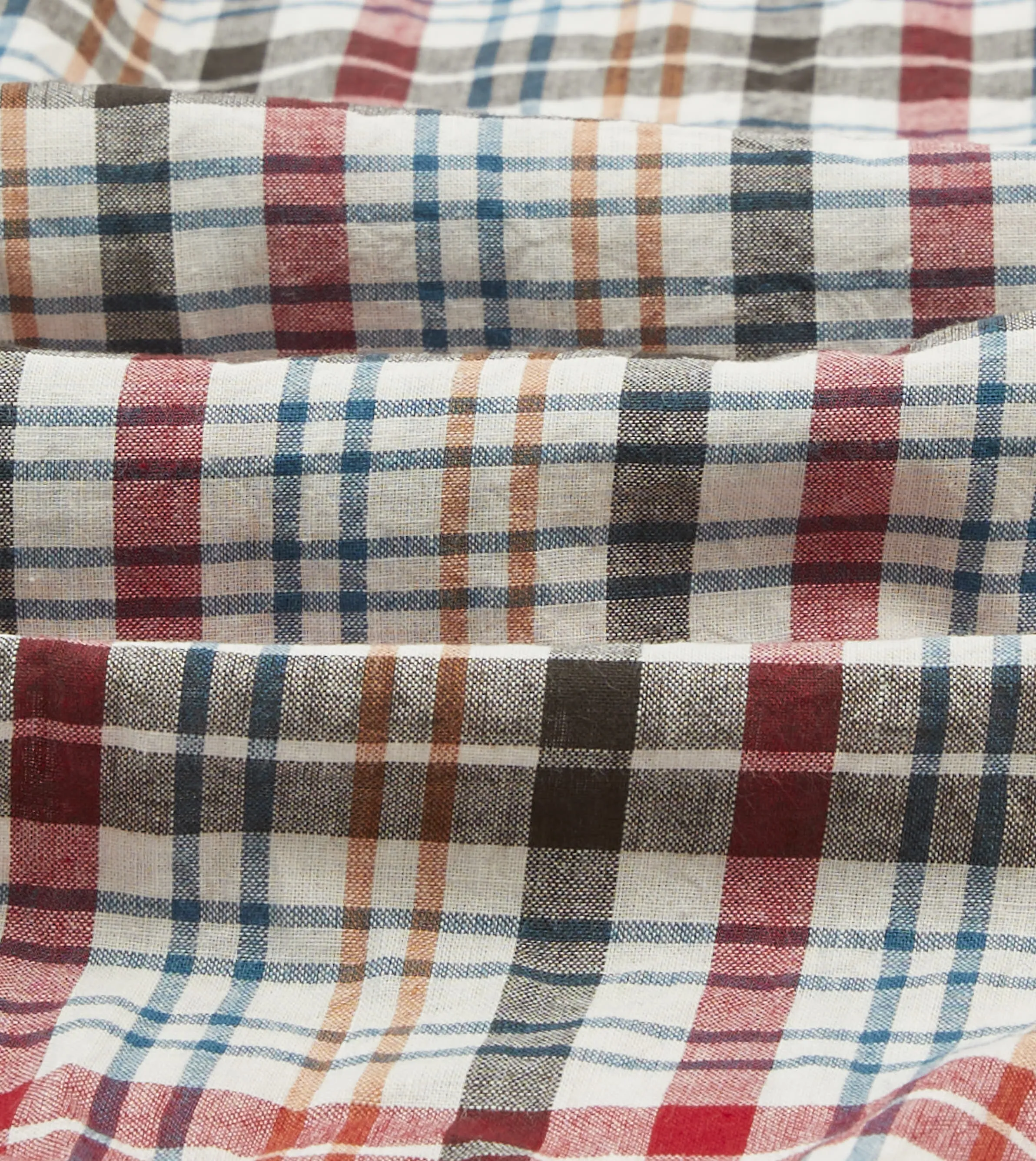 Polished Style Tropical theme Red and Black Madras Check Cotton Button-Down Shirt