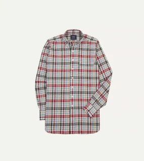 Picnic Outfit Red and Black Madras Check Cotton Button-Down Shirt