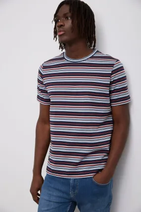 Comfort Wearable Striped Crew Neck T-Shirt