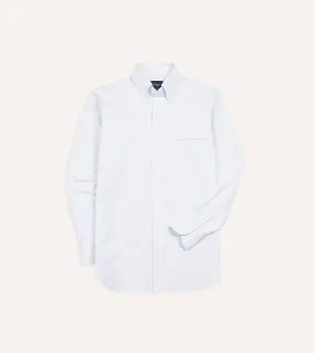 Unisex style Sky Ticking Stripe Cotton Oxford Cloth Button-Down Shirt