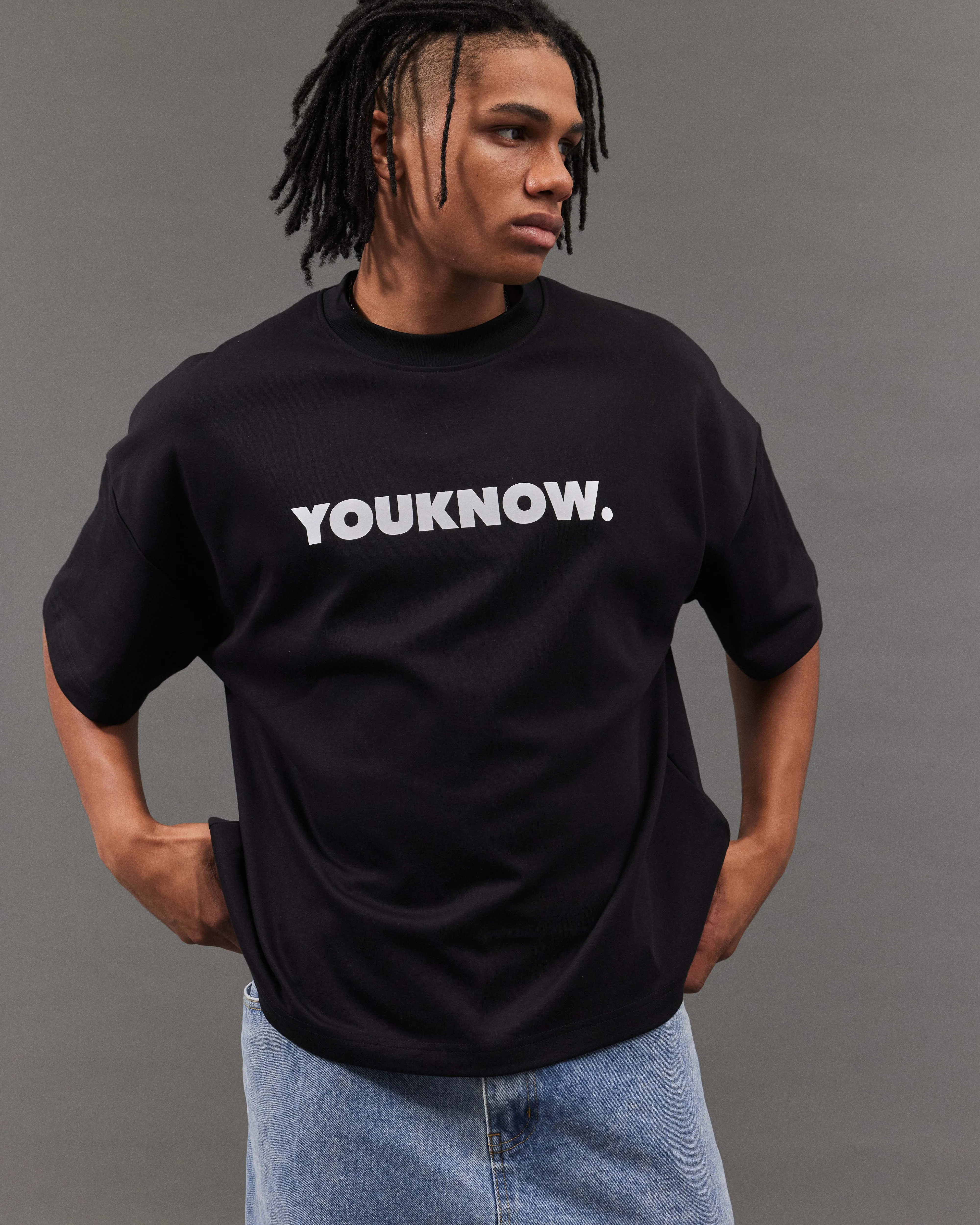 BLOCK TEE | Black Relax Outfit Comfy Essentials Wear