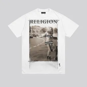 Smart Fashion ROAD TO NOWHERE WHITE  T-SHIRT