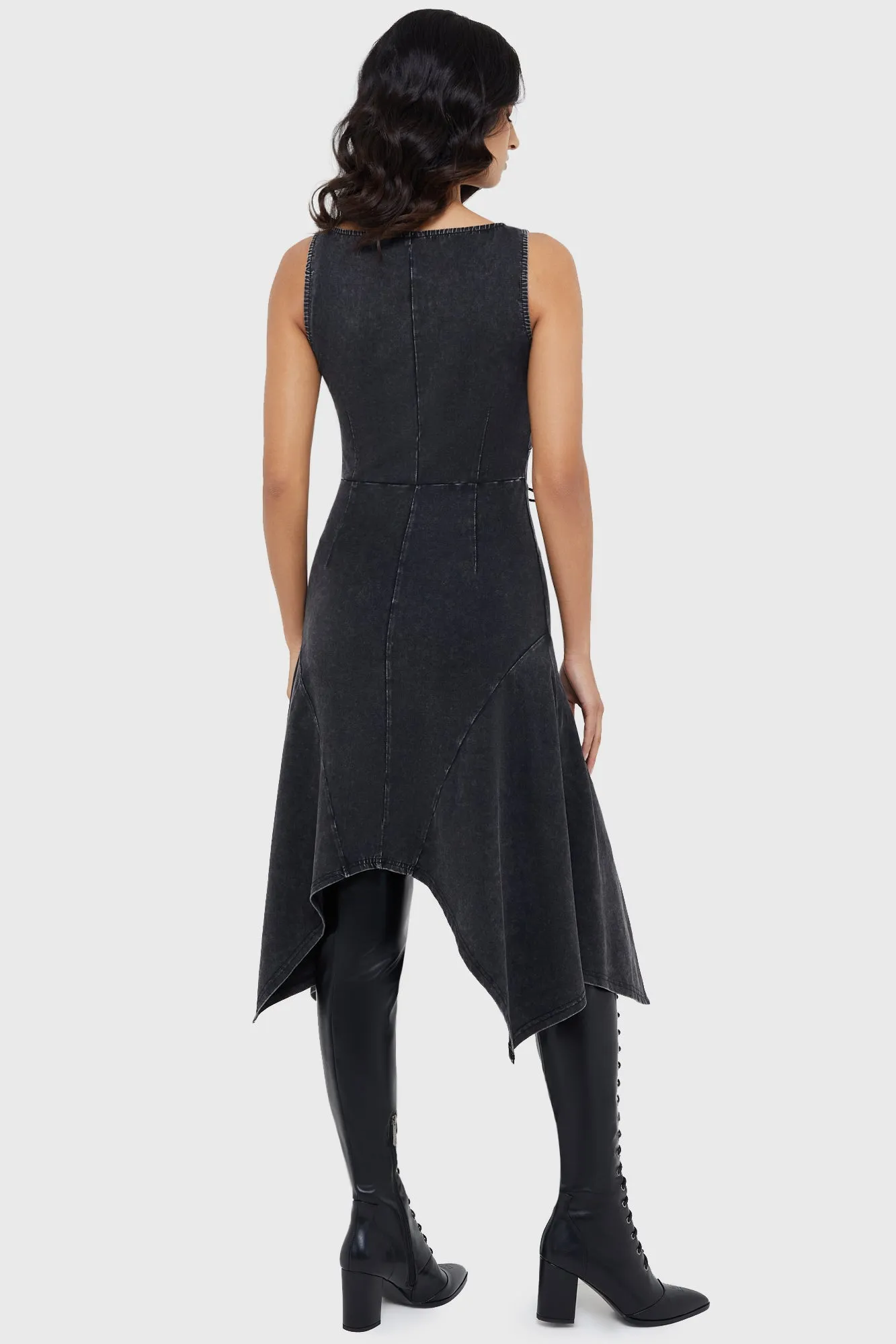 Back-Zip Shadow Claw Dress