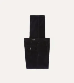 Navy Cotton Corduroy Games Trousers DoubleLayeredHem Machine washable