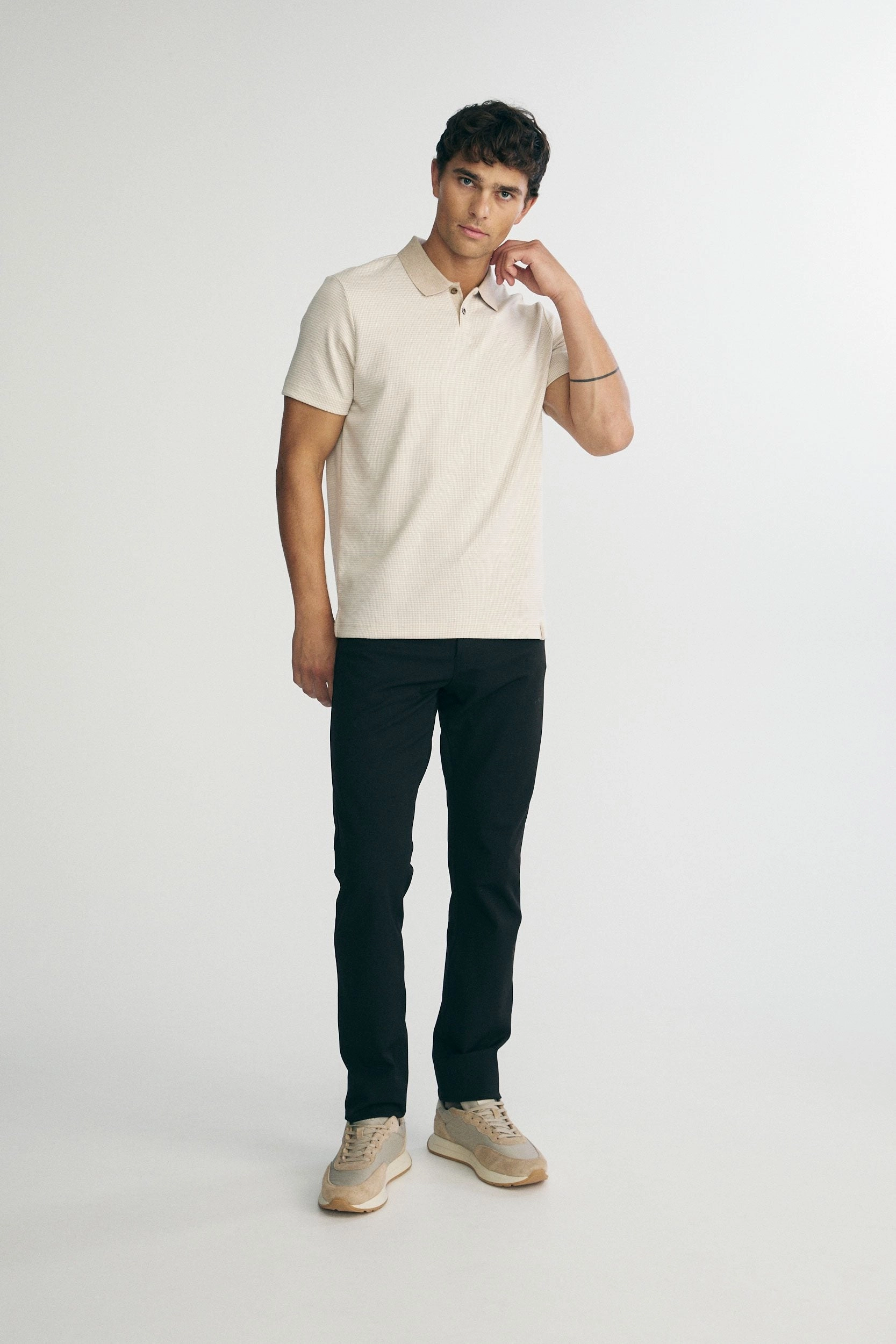 Chic Style Houndstooth polo
