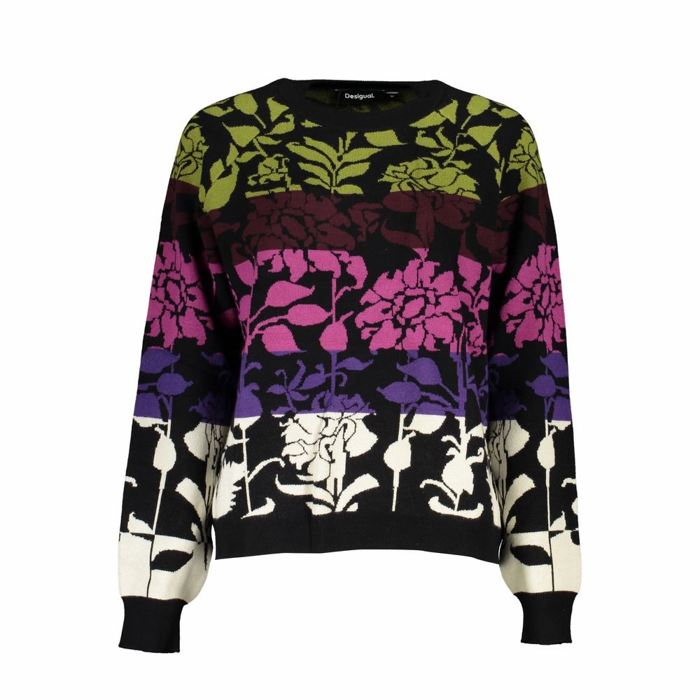 Anti Snag Fabric Quick Dry Material Desigual Chic Long-Sleeved  Sweater with Contrast Women's Details