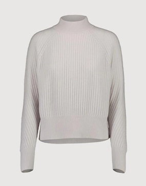 Women's Mockneck Sweater In Alabaster Trendy Wear