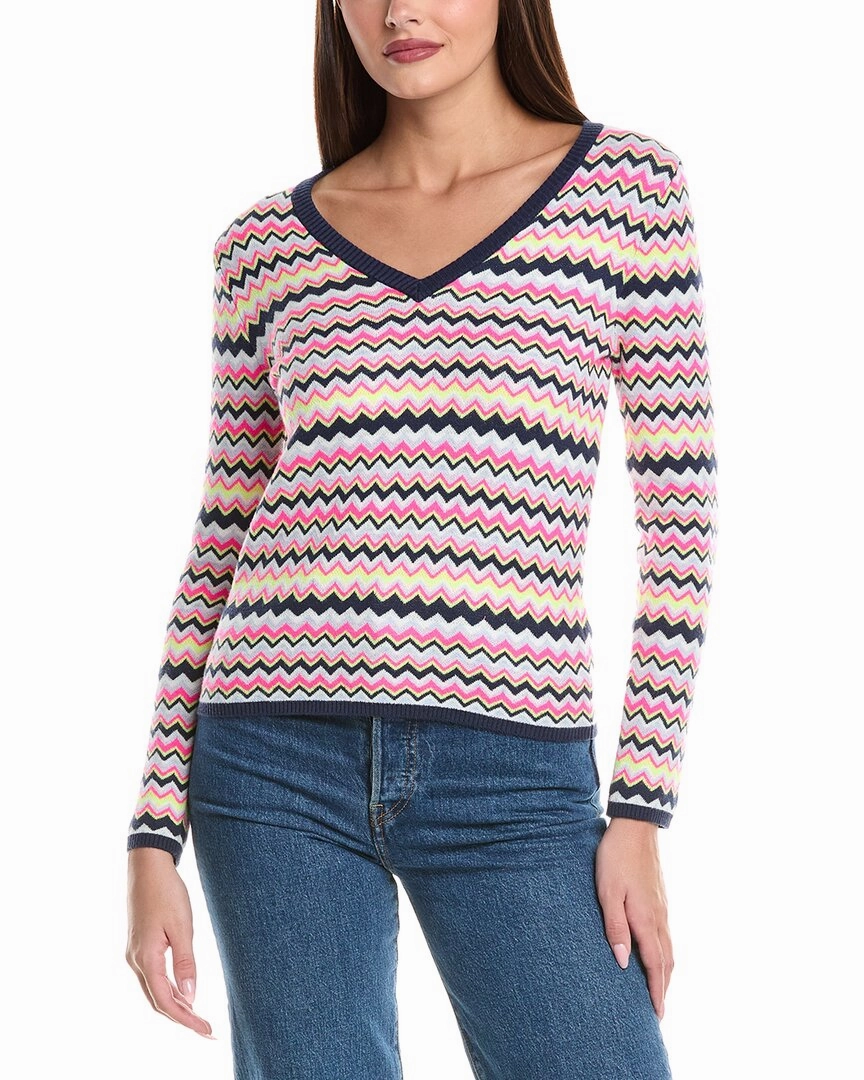 Breathable Mesh Panels Chic Style WISPR Cora Chevron Silk-Blend Sweater