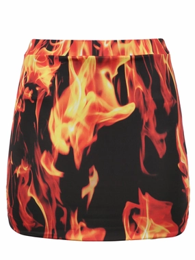 Flowy Drape Fire Mini Skirt