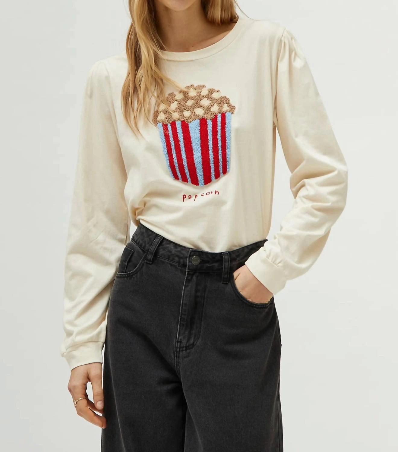 Tufted Popcorn Sweater In Cream Winter Wearable