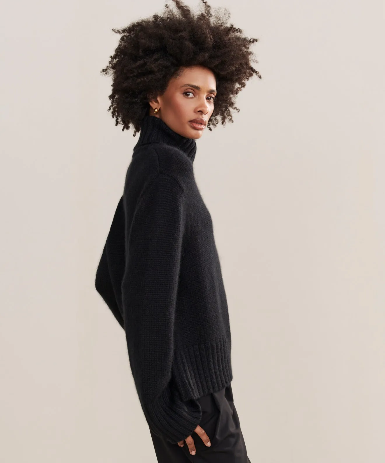 Cashmere Jackie Sweater Texture Tone Sleek Texture