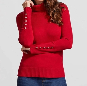 Turtle Neck Sweater In Earth Red Cozy Wardrobe