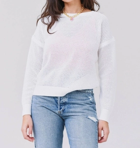 Open Stitch Sweatshirt In White Winter Styling