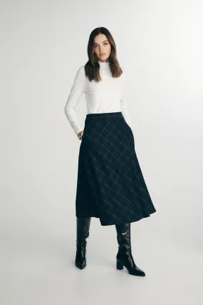 Comfort Waistline Plaid midi skirt