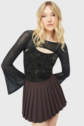 Nightshade's Curse Mini Skirt [BROWN] Designer Label Everyday Favorite