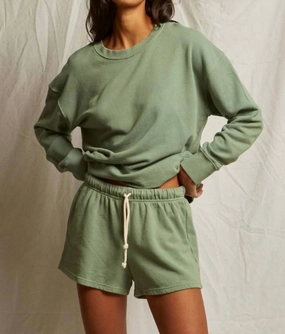Chilly Day Essentials Tyler French Terry Pullover In Aloe