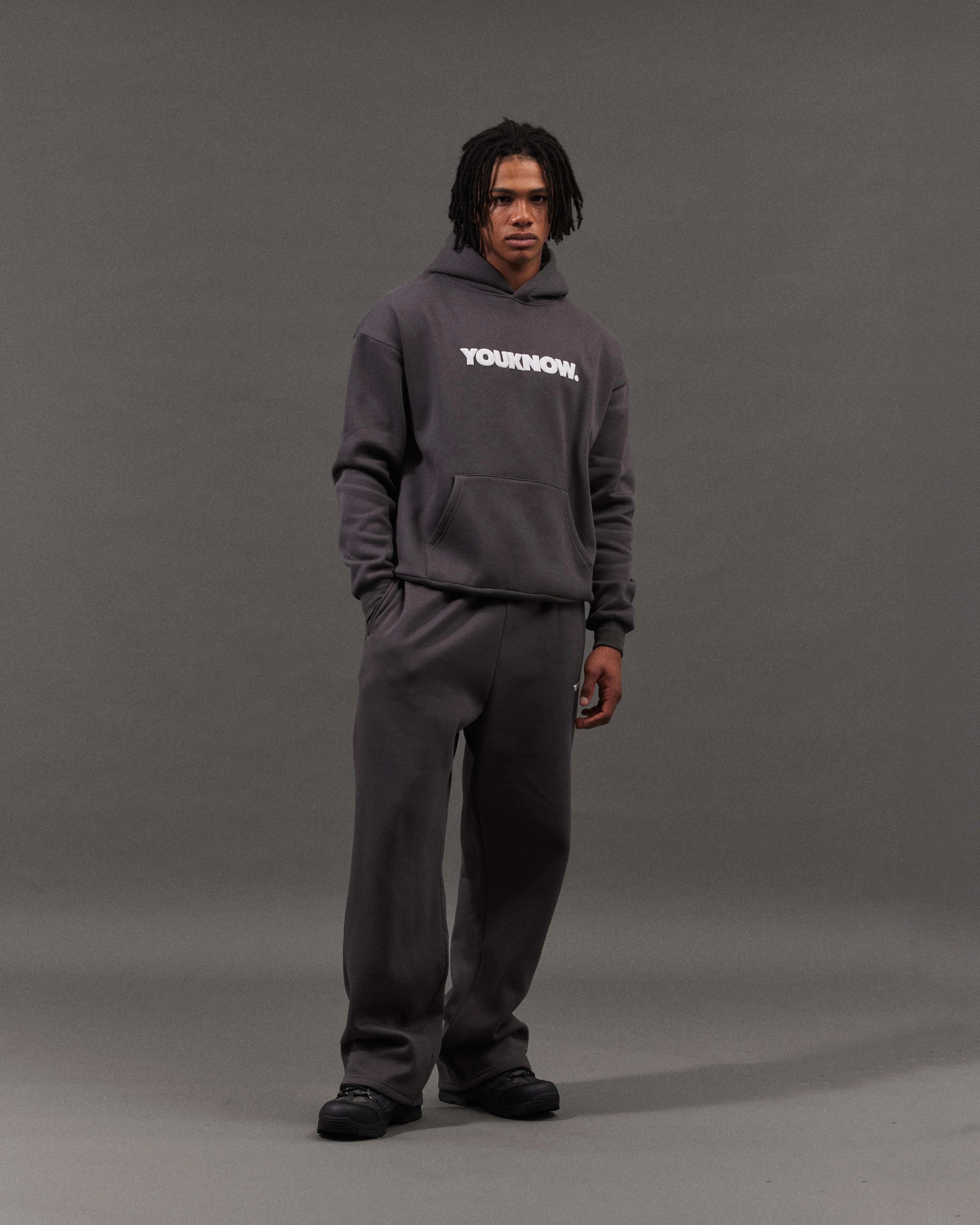 Versatile Fit No Gap Waist BLOCK WIDE-LEG SWEATPANTS | Slate