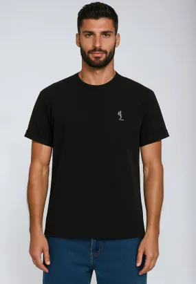 Timeless Comfort Wear ESSENTIAL ROLLED CUFF T-SHIRT BLACK