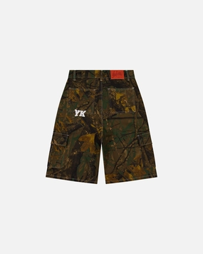 Layered Hem Detail Cargo Shorts | Camo