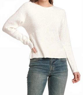 Giovanna Long Sleeve Sweater In Ivory Functional Comfort